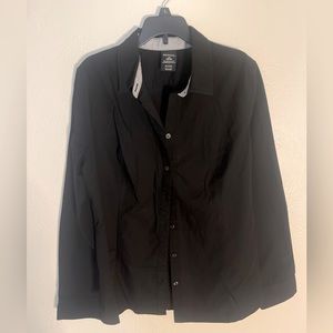 Womens black dress shirt. Size large. 12-14. Barely worn.